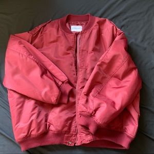 Burgundy Print Flight Bomber Jacket